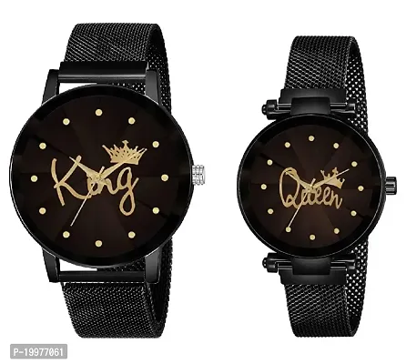 KIARVI GALLERY Casual Analog Unisex Watch (Black Dial Black Colored Strap)-thumb0