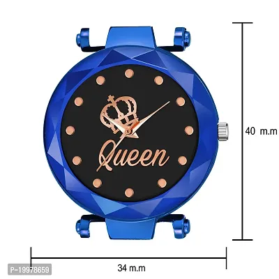 KIARVI GALLERY Analogue Queen Dial Magnetic Strap Girl's  Women's Watch (Blue-Q)-thumb3