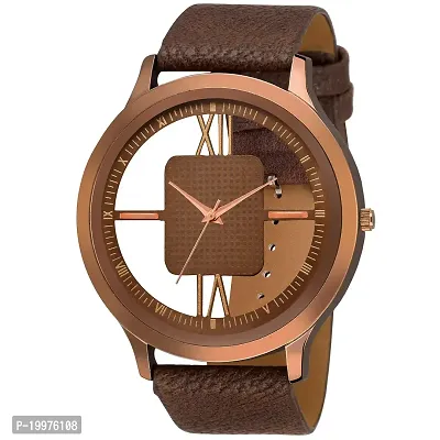 Kiarvi Gallery Analogue Men's Watch(Brown Dial Brown Colored Strap)-TDW-134
