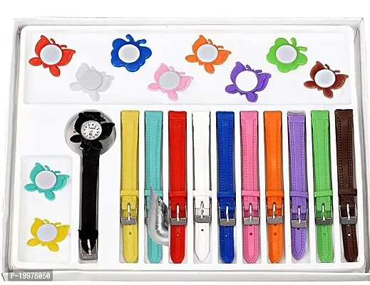 KIROH? 11 Multi Colored Strap and Dial Color Watch for Girls (11 Colorful Strep)