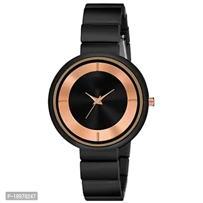 KIARVI GALLERY Clausal Multicolored Designer Dial Metal Strap Analog Girl's and Women's Watch (Black)