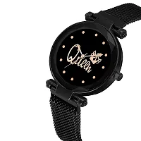 KIARVI GALLERY Clausal Analogue Queen Dial Magnetic Strap Analog Girl's  Women's Watch (Black)-thumb1