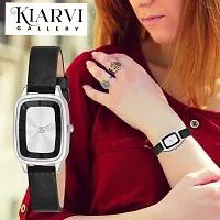 KIARVI GALLERY Analogue Squire Dial Leather Strap Girl's Women's Watch (Black)-thumb4