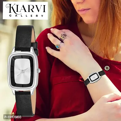 KIARVI GALLERY Analogue Squire Dial Leather Strap Girl's Women's Watch (Black)-thumb5