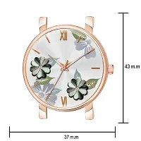 KIARVI GALLERY Analogue Flowered Dial Unique Designer Leather Strap Women's and Girl's Watch(Green)-thumb2