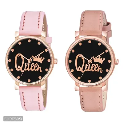 Buy KIARVI GALLERY Black & Pink 6 to 12 Antique Dial Analogue Stylish  Leather Strap Analoge Girls And Woman Combo Watches(Pack of-2,Green-Pink)  Online at Best Prices in India - JioMart.