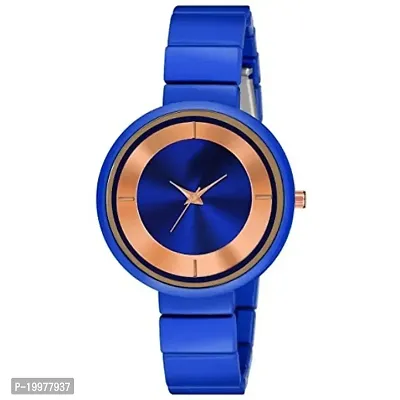 KIARVI GALLERY Clausal Multicolored Designer Dial Metal Strap Analog Girl's and Women's Watch (Blue)