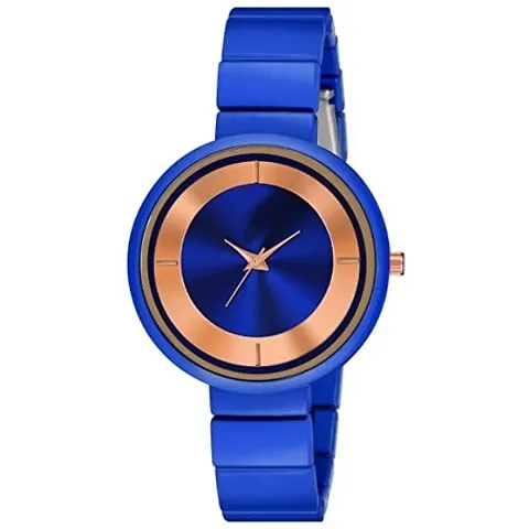 KIARVI GALLERY Clausal Designer Dial Metal Strap Analog Girl's and Women's Watch (Blue)