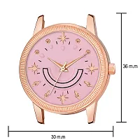 KIARVI GALLERY Analogue Smiley Pink Dial Unique Designer Magnetic Metal Strap Watch for Girl's and Women's (Pink Dial, Rose Gold Strap)-thumb2