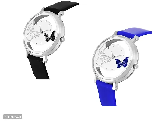 KIARVI GALLERY Black and Blue Open DIAL Butterfly Watch for Girl and Women Analog Watch - for Women-thumb2