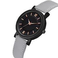 KIARVI GALLERY Analogue Round Dial Stylish Premium Leather Strap Watch for Girls and Women (Pack of -2,Peach Grey)-thumb3