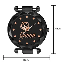 KIARVI GALLERY Analogue Queen Dial Magnetic Strap Girl's  Women's Watch (Black-Q)-thumb2