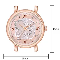 KIARVI GALLERY Multicolor FlowerDesigner Dial Stylish Premium Leather Strap Watch for Girls and Women(Green) (Peach)-thumb2