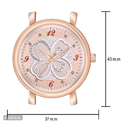 KIARVI GALLERY Multicolor FlowerDesigner Dial Stylish Premium Leather Strap Watch for Girls and Women(Green) (Peach)-thumb3