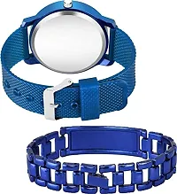 Kiarvi Gallery Analogue Avenger Print Dial PU Strap and King Bracelet Combo for Boys and Men's Watches(Combo of 2) (Blue)-thumb2