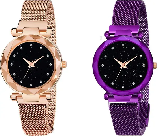 KIARVI GALLERY dial 12 Diamond Studded with and Magnetic Strap Analog Watch - for Girls Analog Watch - for Girls