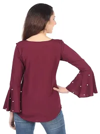 Classic Poly Crepe Embellished Tops for Women-thumb3