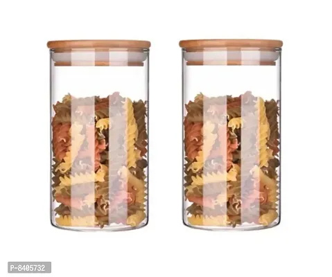 Trendy High Quality Imported Borosilicate Glass Jar Container Canister 1000 ML  Pack of 2-thumb0