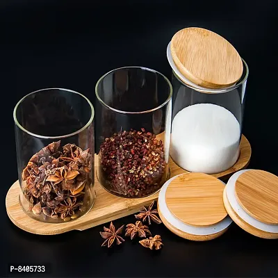 Trendy High Quality Imported Borosilicate Glass Jar Container Canister 1000 ML  Pack of 3-thumb2