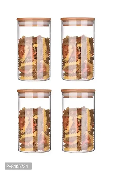 Trendy High Quality Imported Borosilicate Glass Jar Container Canister 1000 ML  Pack of 4-thumb0