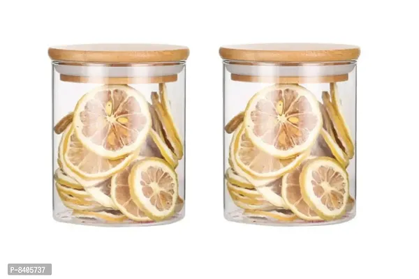 Classical High Quality Imported Borosilicate Glass Jar Container Canister 750 ML  Pack of 2-thumb0