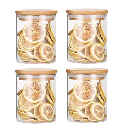 Classical High Quality Imported Borosilicate Glass Jar Container Canister 750 ML  Pack of 4