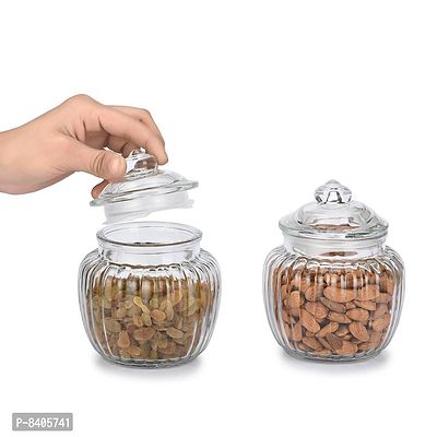 Stylish Jar High Quality Imported Glass Jar Container Canister Set 700 ML  Pack of 2-thumb0