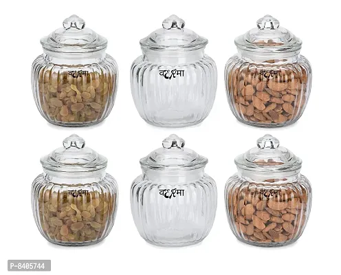 Stylish Jar High Quality Imported Glass Jar Container Canister Set 700 ML  Pack of 6-thumb0