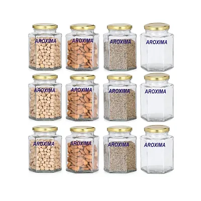 Food Jars Glass Air Tight Container/JAR 300 ML (Pack of 12)
