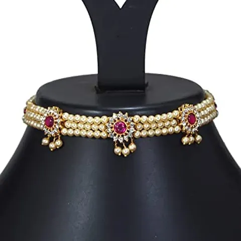 women stylish moti necklace set for wedding and bridal collection