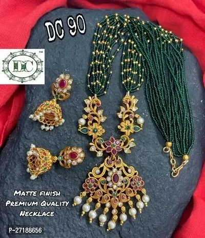 Beautiful Maroon Alloy Jewellery Set For Women-thumb0