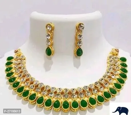 Beautiful Green Alloy Jewellery Set For Women-thumb0