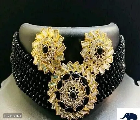 Beautiful Black Alloy Jewellery Set For Women-thumb0
