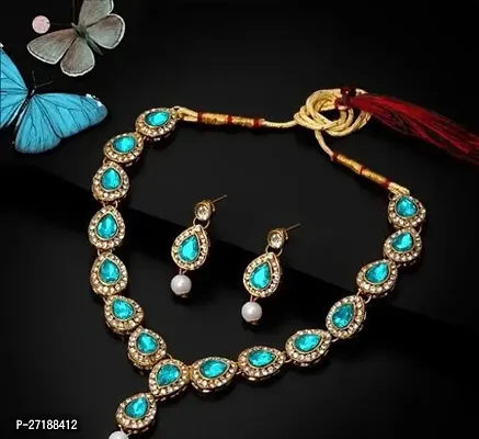 Beautiful Blue Alloy Jewellery Set For Women-thumb0