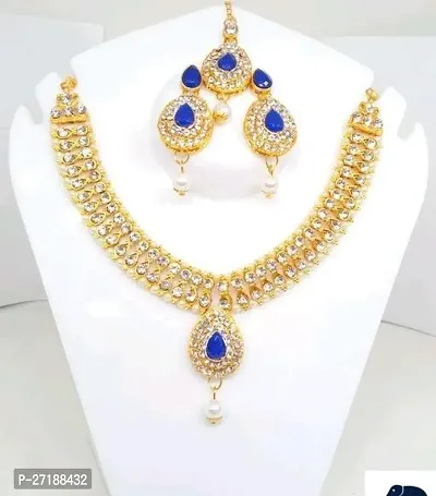 Beautiful Blue Alloy Jewellery Set For Women