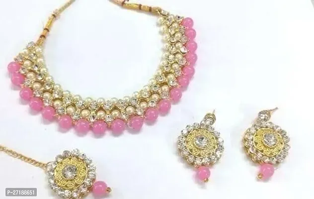 Beautiful Golden Alloy Jewellery Set For Women-thumb0