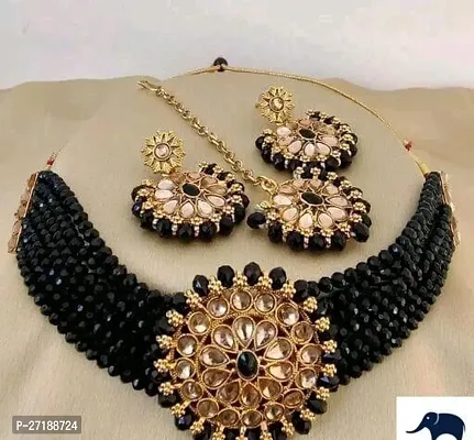 Beautiful Black Alloy Jewellery Set For Women