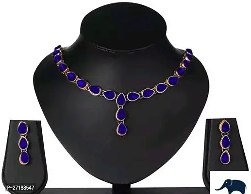 Beautiful Blue Alloy Jewellery Set For Women-thumb0