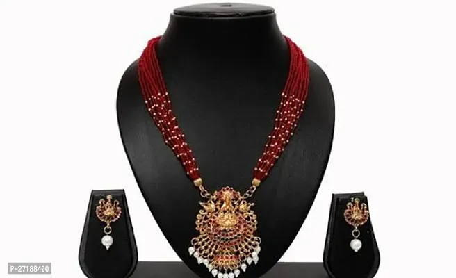 Beautiful Maroon Alloy Jewellery Set For Women-thumb0