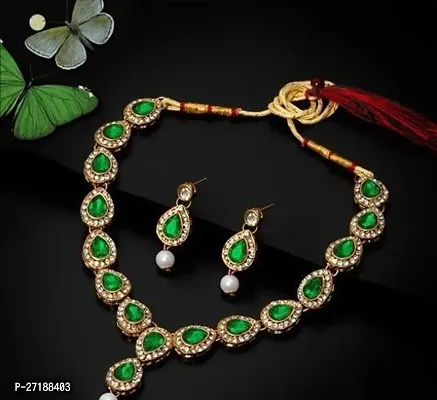 Beautiful Green Alloy Jewellery Set For Women