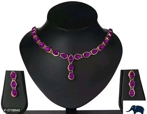 Beautiful Purple Alloy Jewellery Set For Women-thumb0
