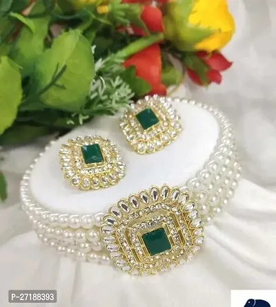 Beautiful Green Alloy Jewellery Set For Women