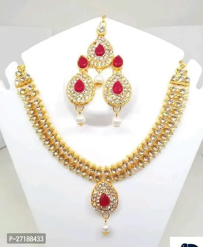 Beautiful Red Alloy Jewellery Set For Women-thumb0