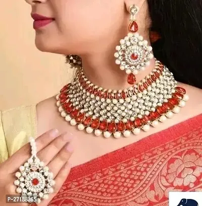 Beautiful Red Alloy Jewellery Set For Women-thumb0