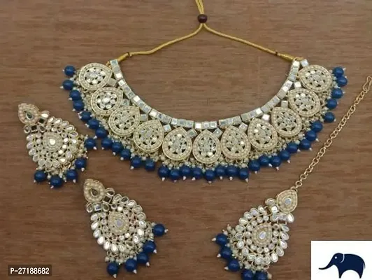 Beautiful Blue Alloy Jewellery Set For Women