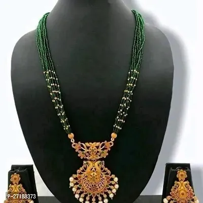 Beautiful Green Alloy Jewellery Set For Women-thumb0