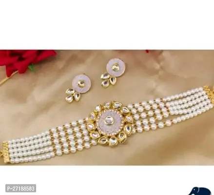 Beautiful Beige Alloy Jewellery Set For Women-thumb0