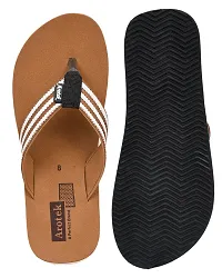 AROTEK Comfortable Stylish Slippers/Flip -flop Chappal for Men (Tan, numeric_9)-thumb1