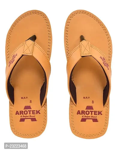 AROTEK Best Quality Slipper for men (Tan, numeric_9)