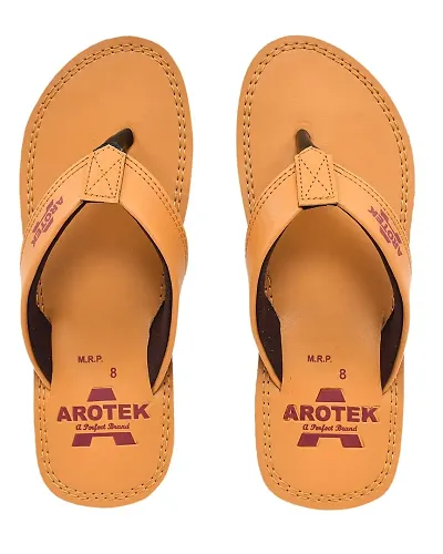 AROTEK Best Quality Slipper for men (Tan, numeric_9)